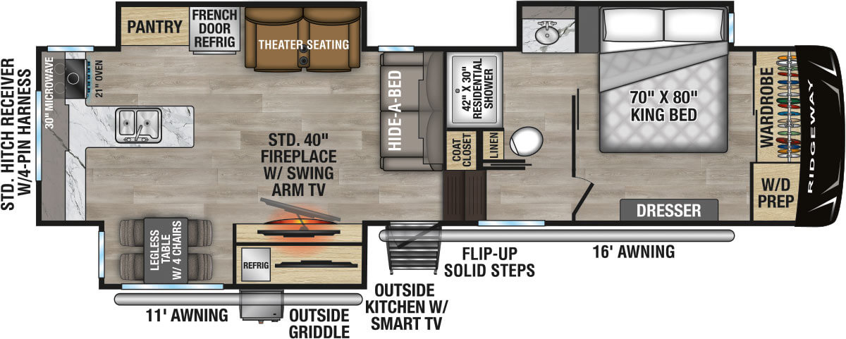 2026 KZ RV Ridgeway 32ML Fifth Wheel Floorplan