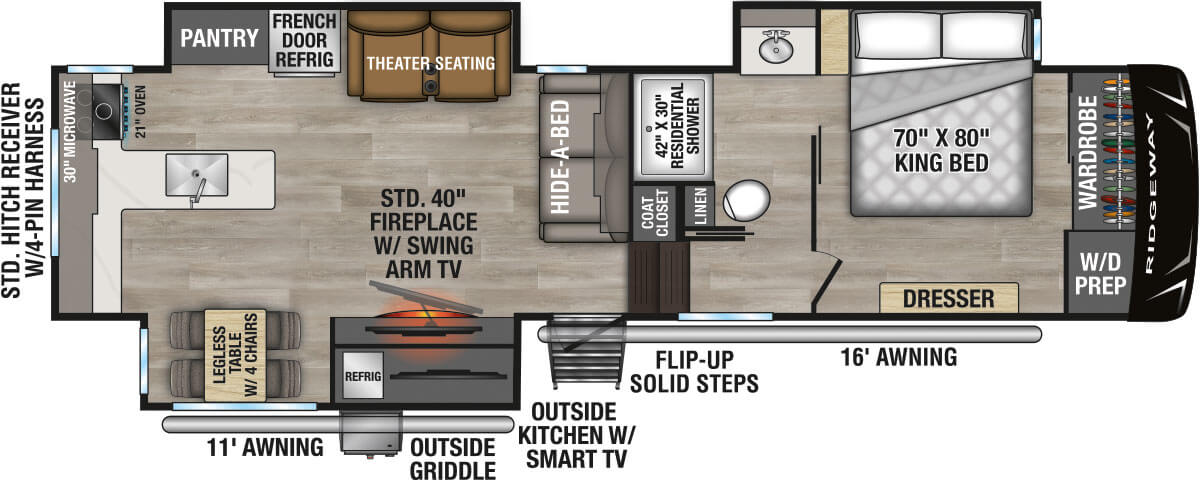 2027 KZ RV Ridgeway 32ML Fifth Wheel Floorplan