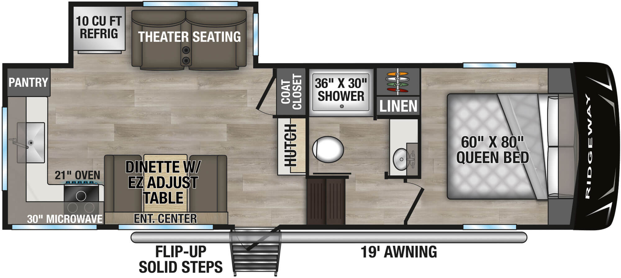 2027 KZ RV Ridgeway R24ML Fifth Wheel Floorplan