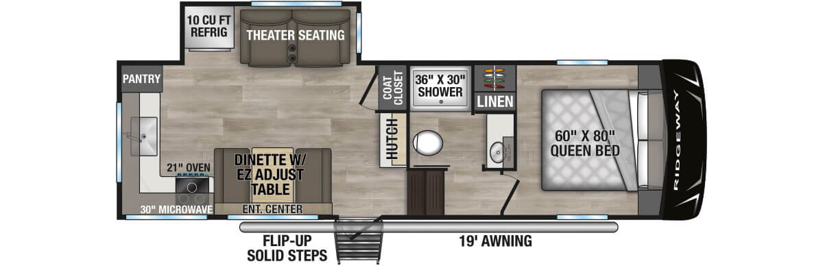 2027 KZ RV Ridgeway R24ML Fifth Wheel Floorplan