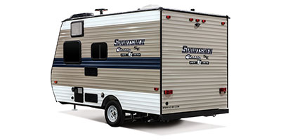 2019 KZ RV Sportsmen Classic SE 130RBSE Travel Trailer Exterior Rear 3-4 Off Door Side
