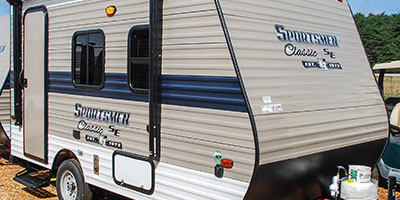 2019 KZ RV Sportsmen Classic SE 130RBSE Travel Trailer Show Exterior Front 3-4 Door Side