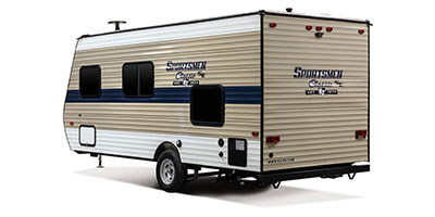 2019 KZ RV Sportsmen Classic SE 180BHSE Travel Trailer Exterior Rear 3-4 Off Door Side