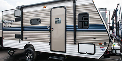 2020 KZ RV Sportsmen Classic SE 180BHSE Travel Trailer Exterior Front 3-4 Door Side