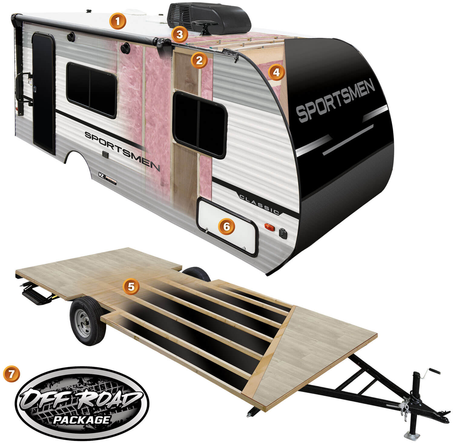 2026 KZ RV Sportsmen Classic Ultra Lightweight Travel Trailer Cutaway
