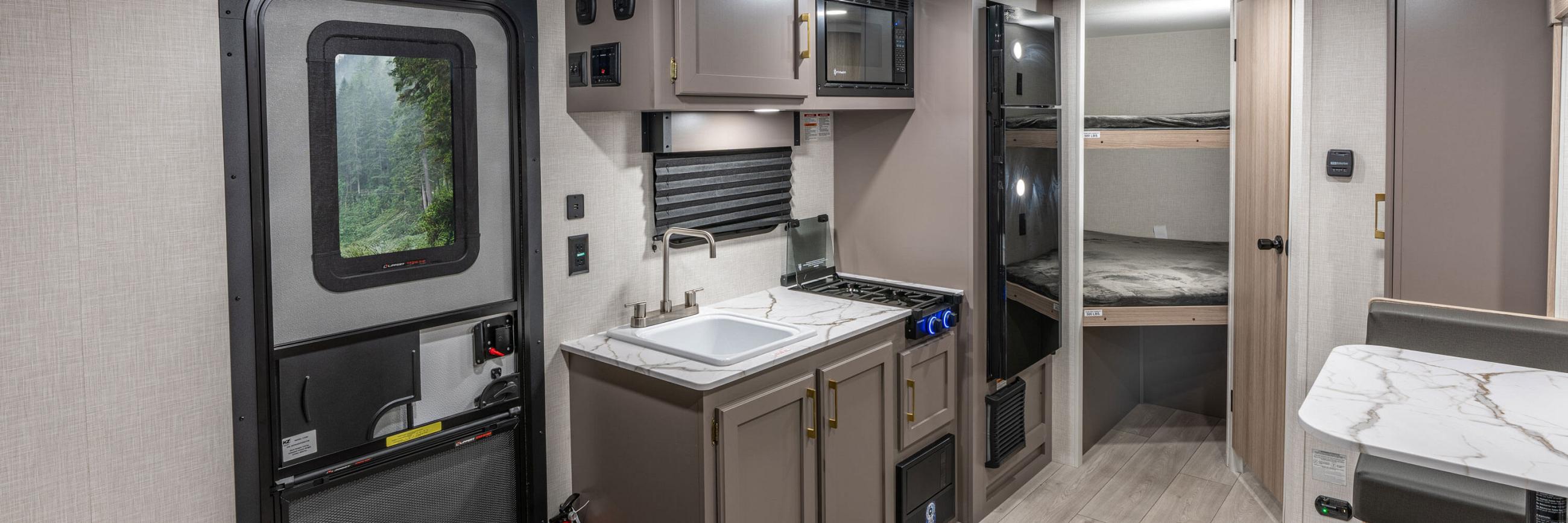 2026 KZ RV Sportsmen Classic 171BH Ultra Lightweight Travel Trailer Kitchen