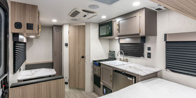 2026 KZ RV Sportsmen Classic 130RD Travel Trailer Kitchen and Living Room