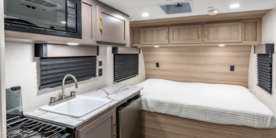 2026 KZ RV Sportsmen Classic 130RD Travel Trailer Kitchen and Queen Bed