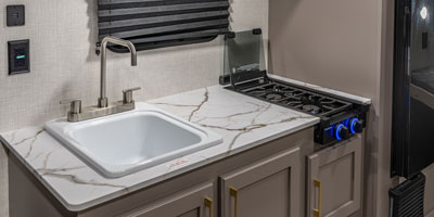 2026 KZ RV Sportsmen Classic 171BH Travel Trailer Kitchen Sink and Cooktop