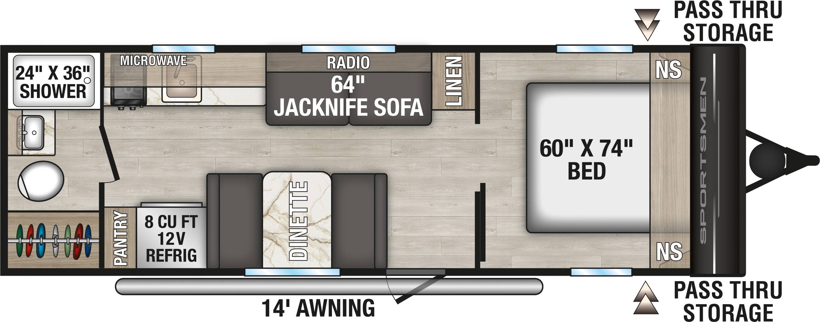2027 KZ RV Sportsmen Classic 230RB Travel Trailer Floorplan