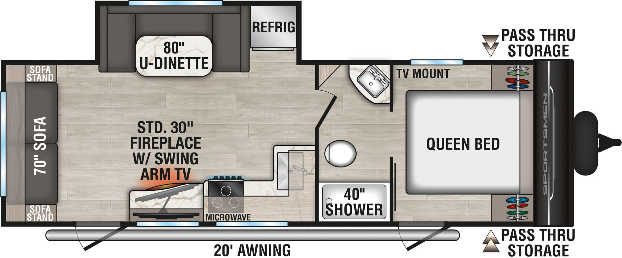 2026 KZ RV Sportsmen SE 251RSSE Travel Trailer Floorplan