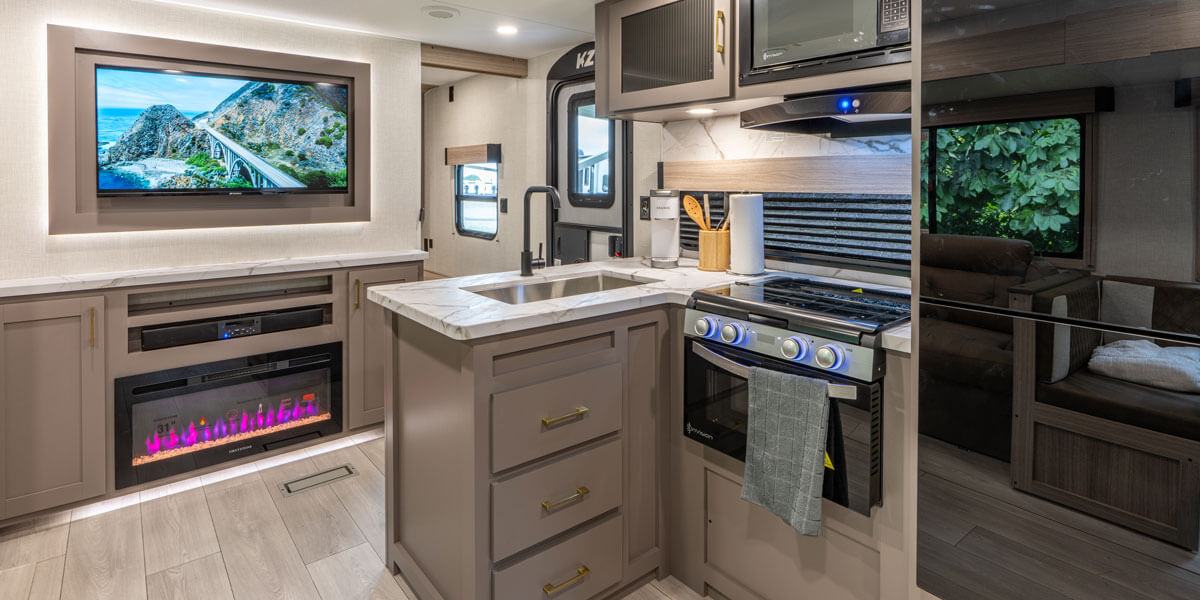 2026 KZ RV Sportsmen SE 301DBSE Travel Trailer Kitchen