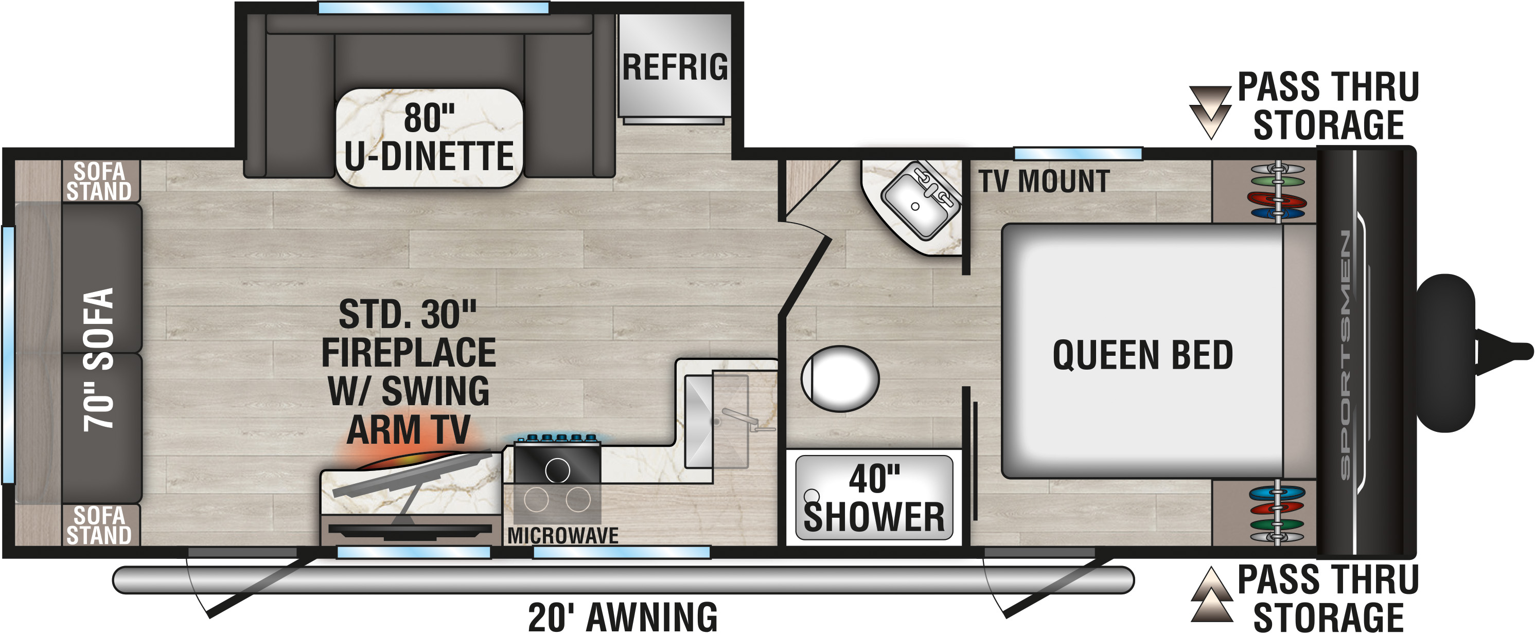 2026 KZ RV Sportsmen SE 251RSSE Travel Trailer Floorplan