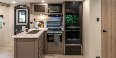 2026 KZ RV Sportsmen SE 301DBSE Travel Trailer Kitchen Slide