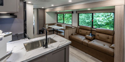 2026 KZ RV Sportsmen SE 301DBSE Travel Trailer Living Room Sofa Slide