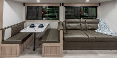 2026 KZ RV Sportsmen SE 383DBKSE Travel Trailer Booth Dinette and Sofa Slide