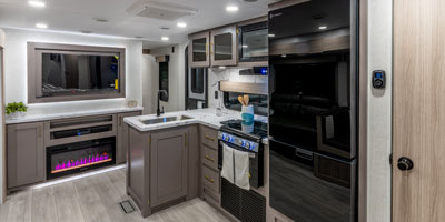 2026 KZ RV Sportsmen SE 383DBKSE Travel Trailer Kitchen Entertainment