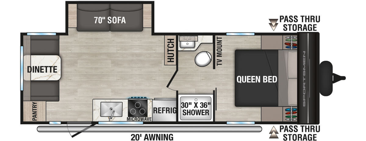 2026 KZ RV Sportsmen Select 231MKSL Travel Trailer Floorplan