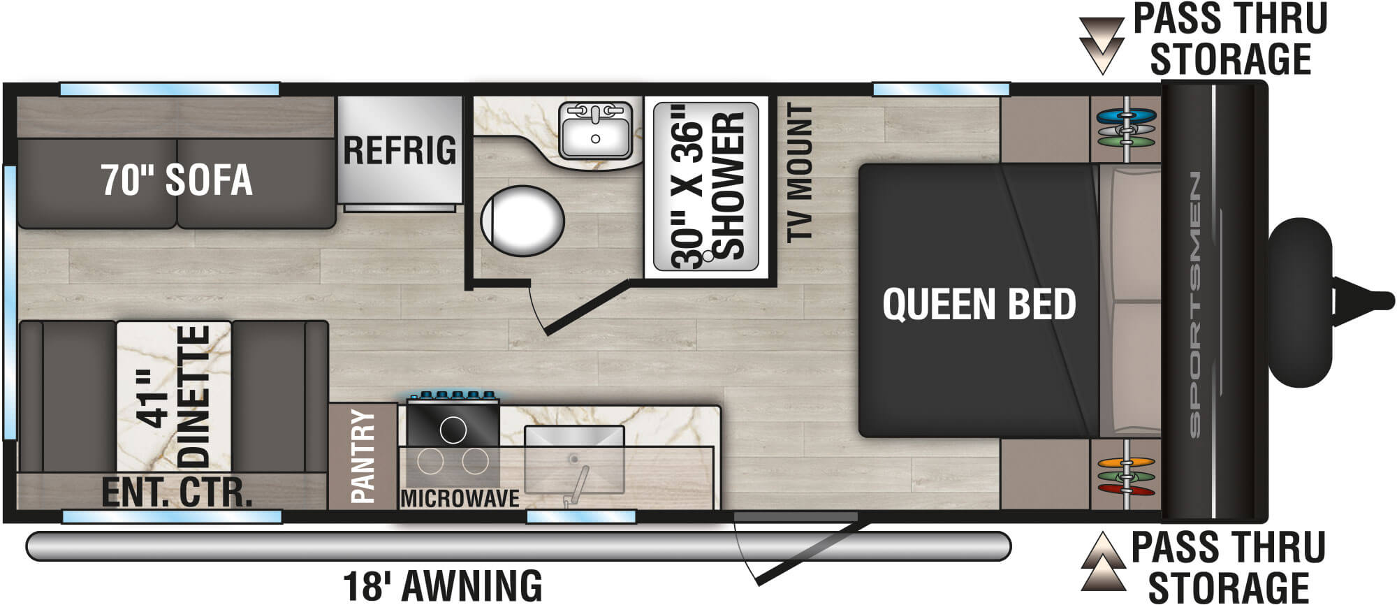 2027 KZ RV Sportsmen Select 210RDSL Travel Trailer Floorplan