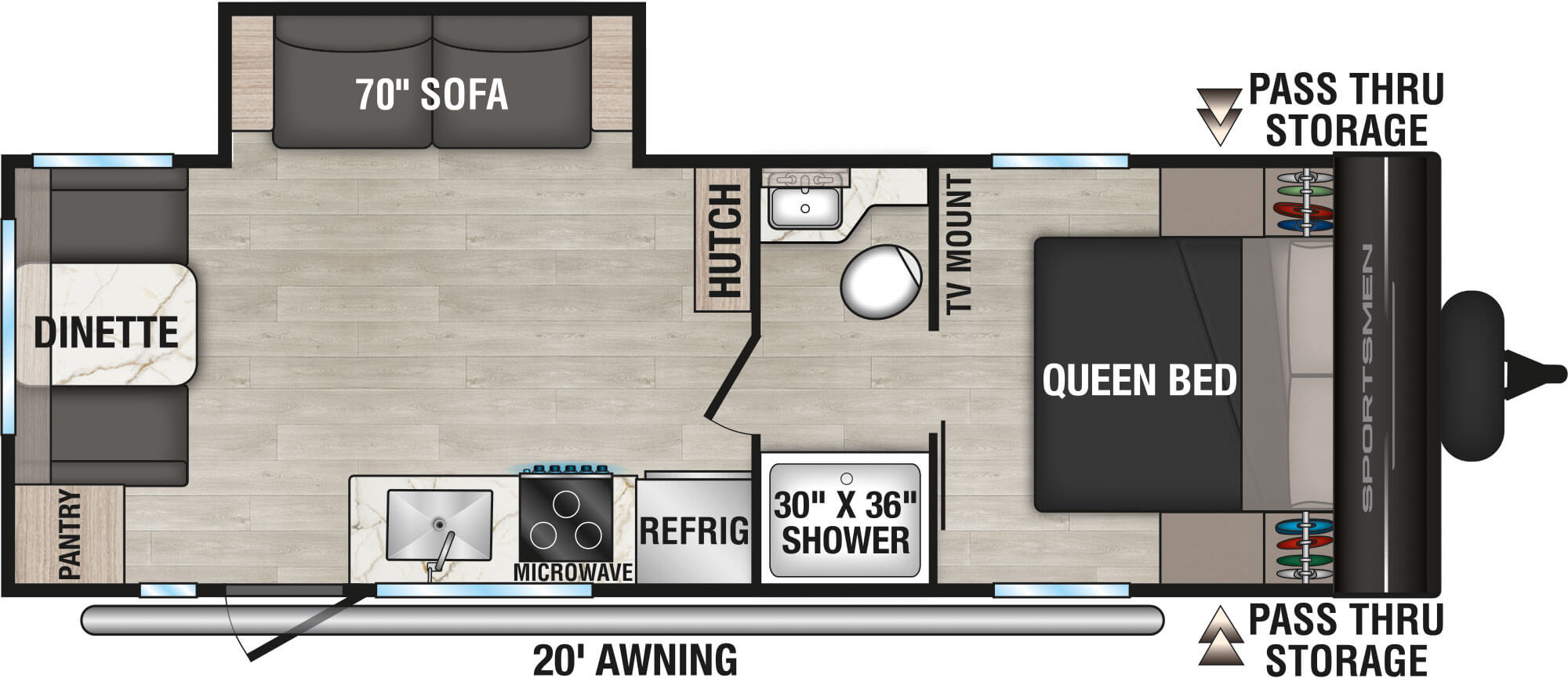 2027 KZ RV Sportsmen Select 231MKSL Travel Trailer Floorplan