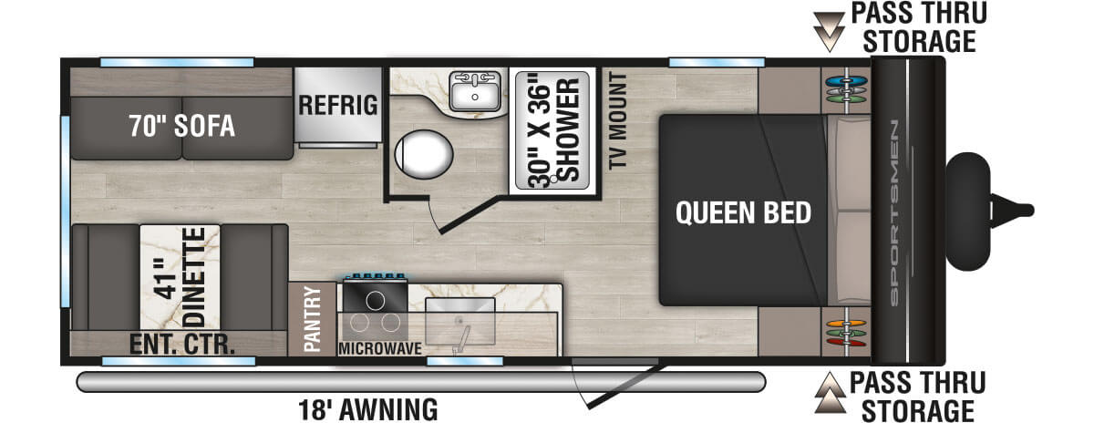 2027 KZ RV Sportsmen Select 210RDSL Travel Trailer Floorplan