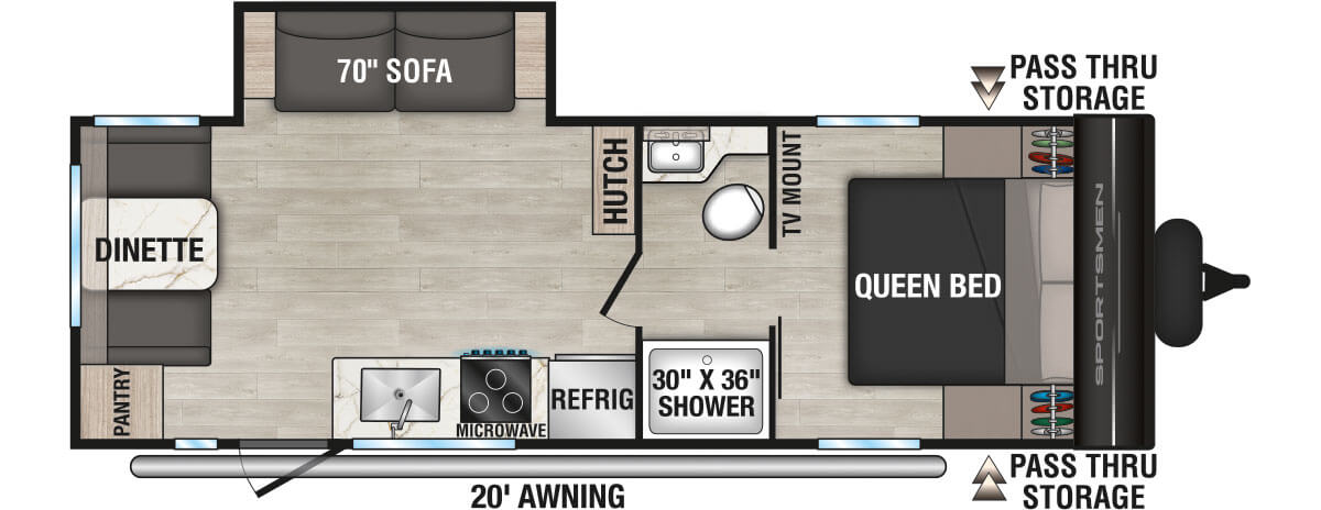 2027 KZ RV Sportsmen Select 231MKSL Travel Trailer Floorplan