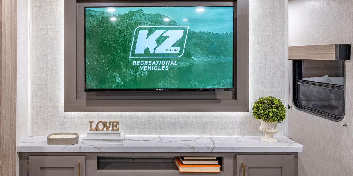 2026 KZ RV Sportsmen SE 261BHKSE Travel Trailer Entertainment Center