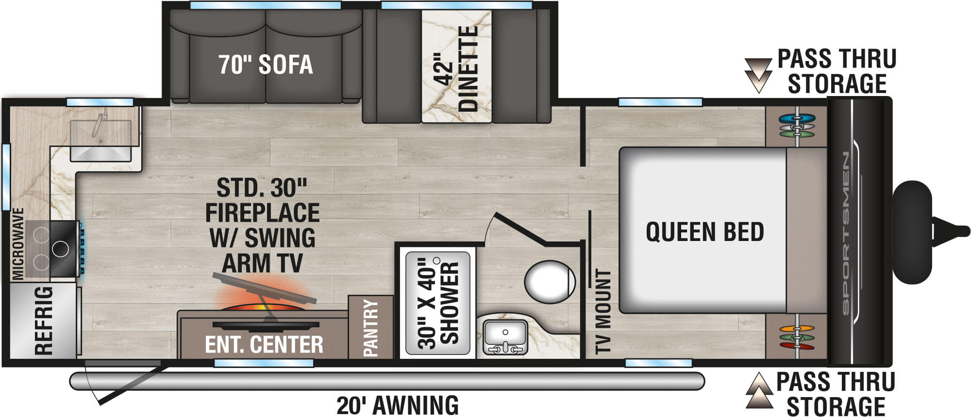 2027 KZ RV Sportsmen 241RK Travel Trailer Floorplan