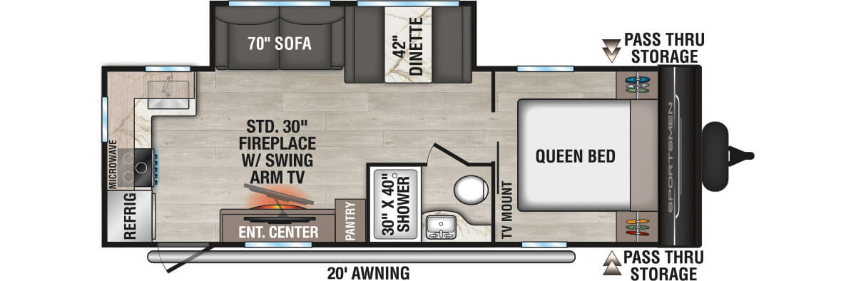 2027 KZ RV Sportsmen 241RK Travel Trailer Floorplan