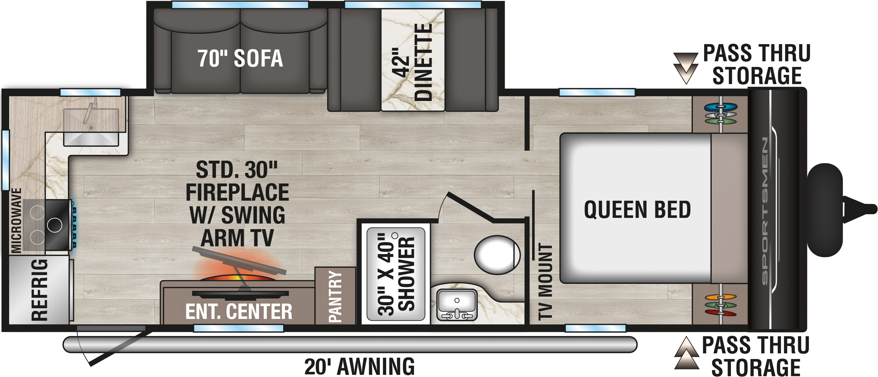 2027 KZ RV Sportsmen 241RK Travel Trailer Floorplan