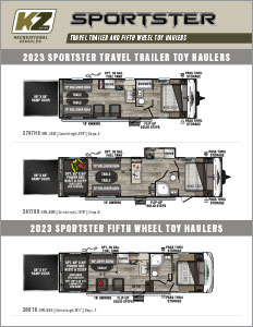 2023 KZ RV Sportster Travel Trailer and Fifth Wheel Toy Haulers Flyer
