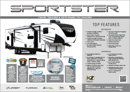 2024 KZ RV Sportster Travel Trailer and Fifth Wheel Toy Haulers Poster