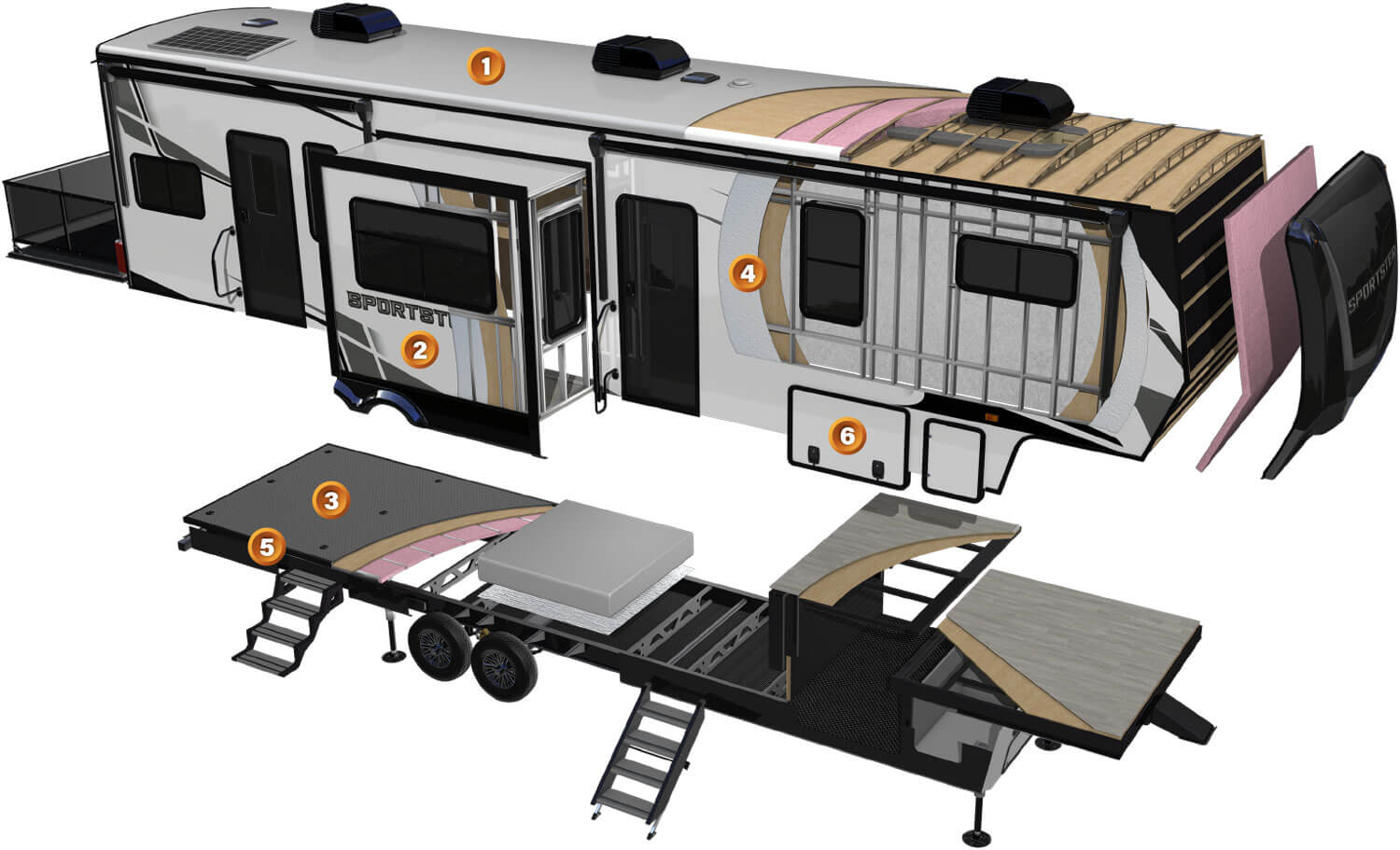 2026 KZ RV Sportster X Toy Hauler Cutaway