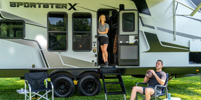 2026 KZ RV Sportster X 22X Travel Trailer Toy Hauler Exterior Lifestyle 4