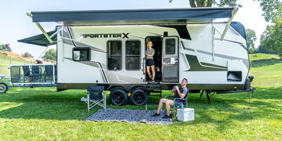 2026 KZ RV Sportster X 22X Travel Trailer Toy Hauler Exterior Lifestyle 5