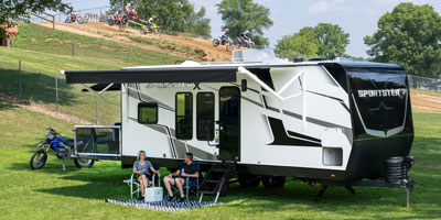 2026 KZ RV Sportster X 22X Travel Trailer Toy Hauler Exterior Lifestyle 6