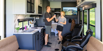 2026 KZ RV Sportster X 22X Travel Trailer Toy Hauler Interior Lifestyle 1