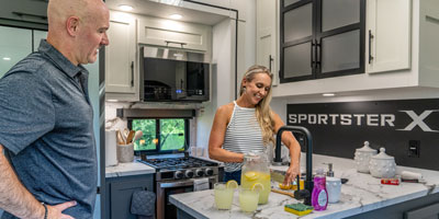 2026 KZ RV Sportster X 3411X Travel Trailer Toy Hauler Interior Lifestyle 3