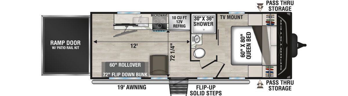 2027 KZ RV Sportster X 20X Travel Trailer Toy Hauler Floorplan