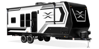 2027 KZ RV Sportster X 22X Travel Trailer Toy Hauler Exterior Front 3-4 Door Side